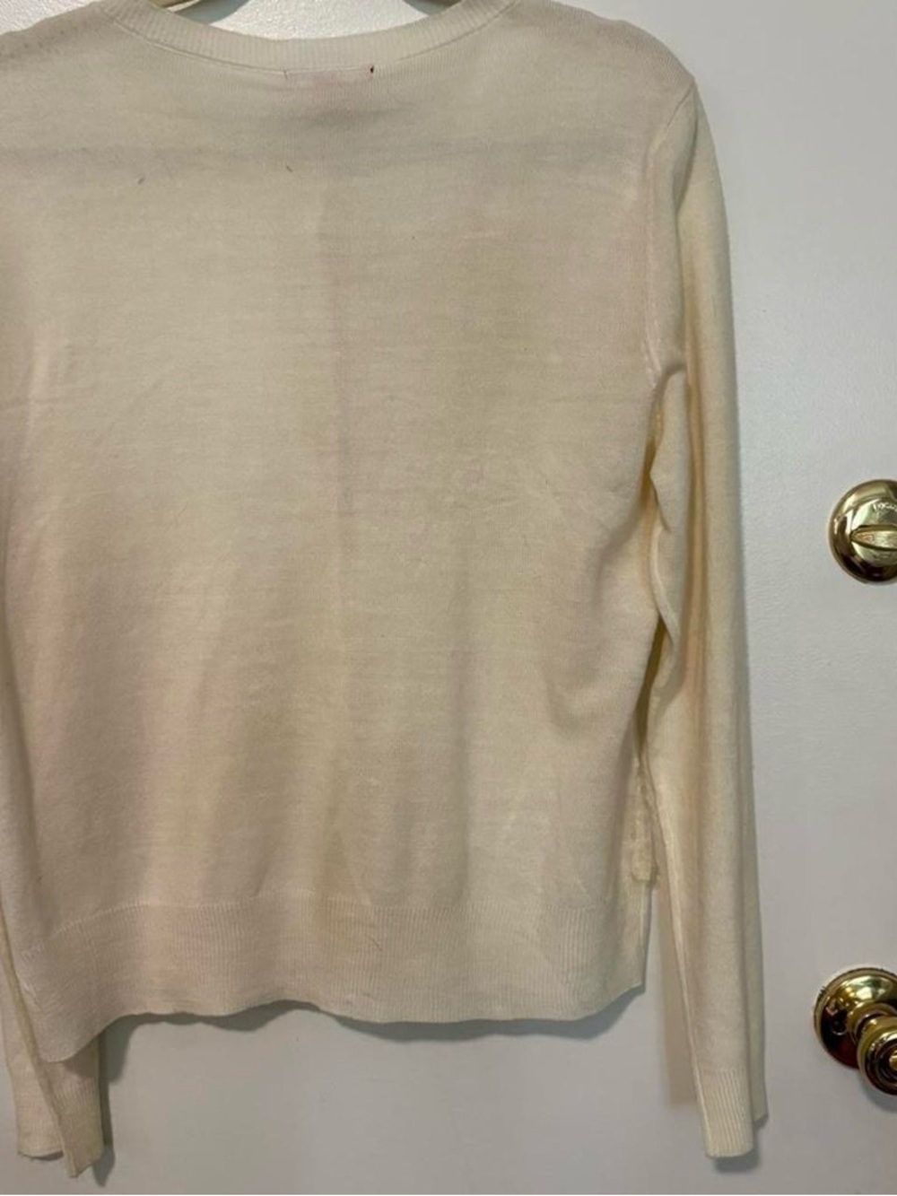NWT Cream sequin cardigan with cute diamond buttons med - Picture 6 of 6
